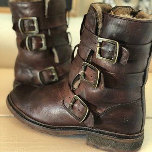 W | Size 9 | Frye Shearling Valerie Strappy Boot